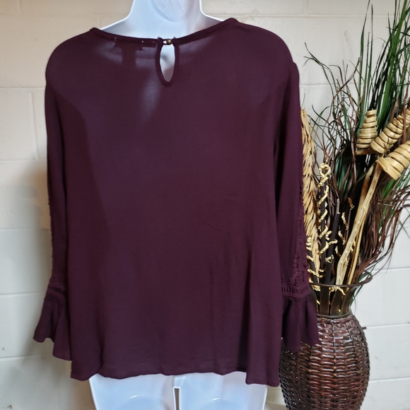 Clover and Scout Maroon Boho Top - Picture 3 of 7